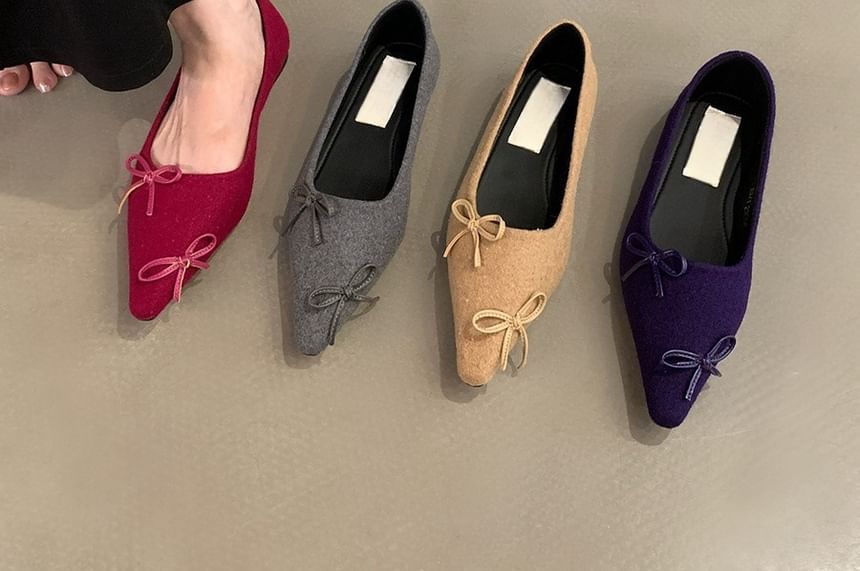 Pointed Toe Bow Flats