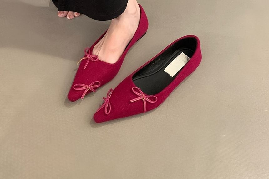 Pointed Toe Bow Flats