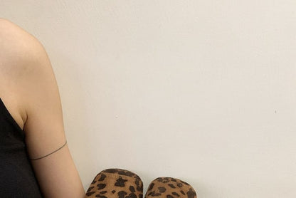 Square Toe T-Strap Faux Suede Flats