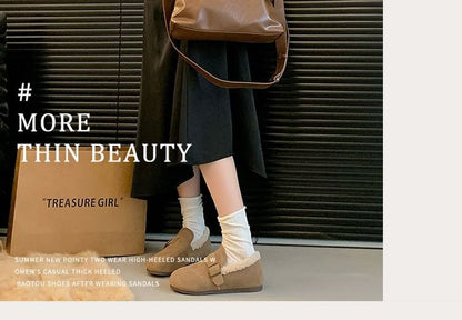 Fleece-Lined Buckled Loafers