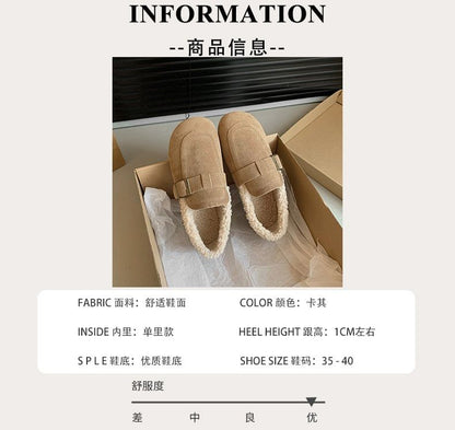 Fleece-Lined Buckled Loafers