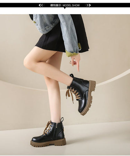 Lace-Up Short Boots