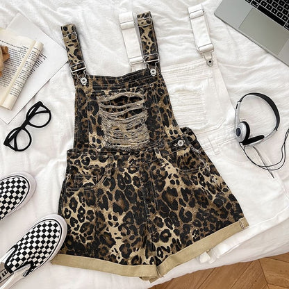 Distressed Denim Jumper Shorts