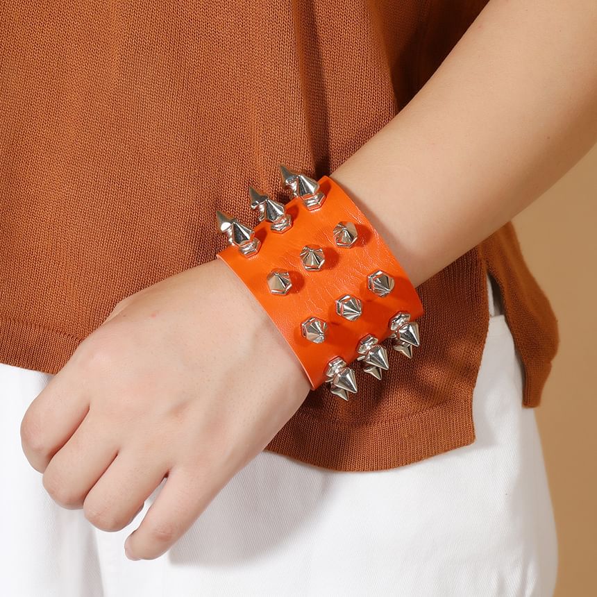 Studded Faux Leather Bracelet