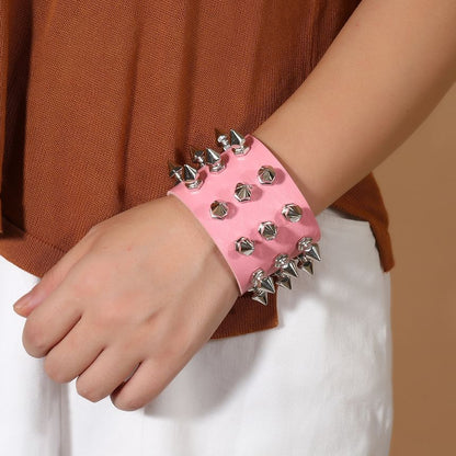 Studded Faux Leather Bracelet