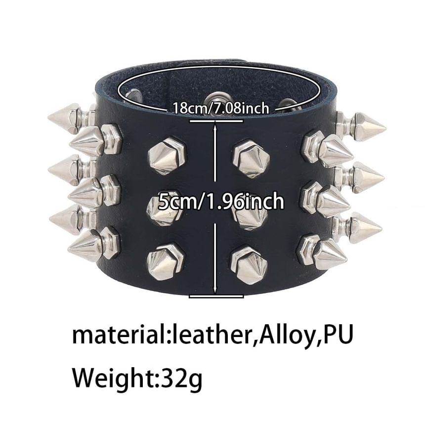 Studded Faux Leather Bracelet