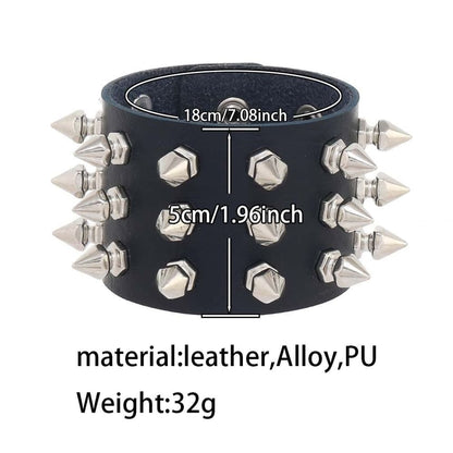 Studded Faux Leather Bracelet