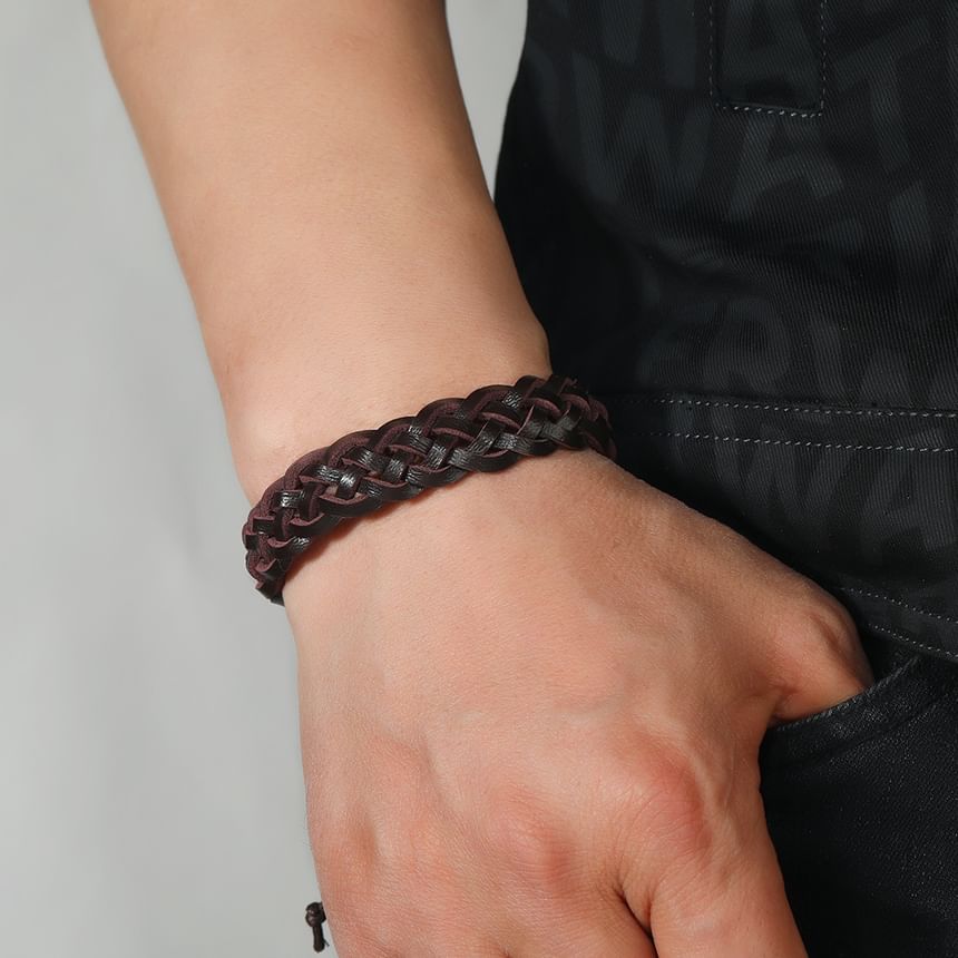 Woven Faux Leather Bracelet