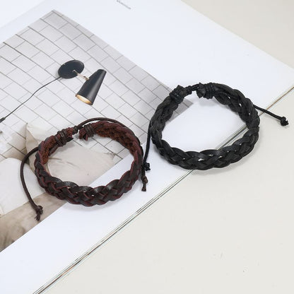 Woven Faux Leather Bracelet