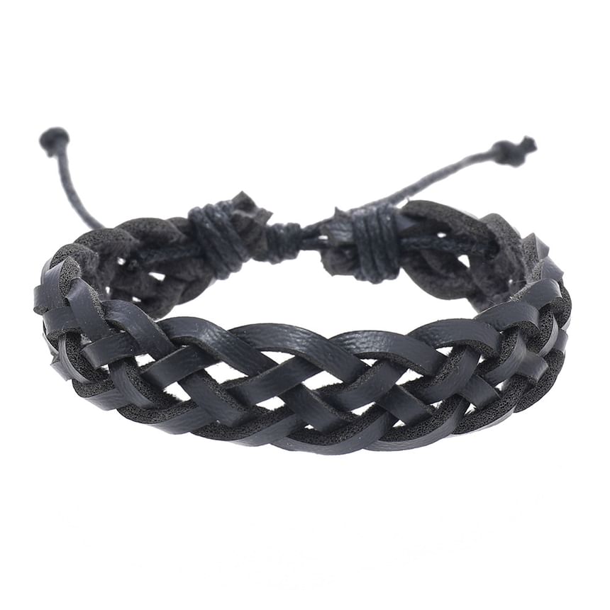 Woven Faux Leather Bracelet