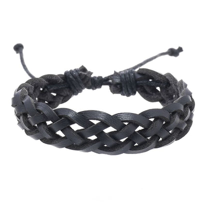 Woven Faux Leather Bracelet