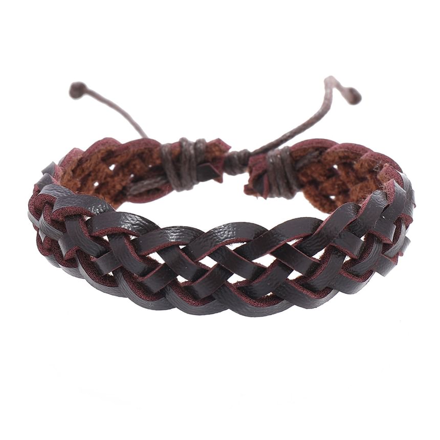 Woven Faux Leather Bracelet