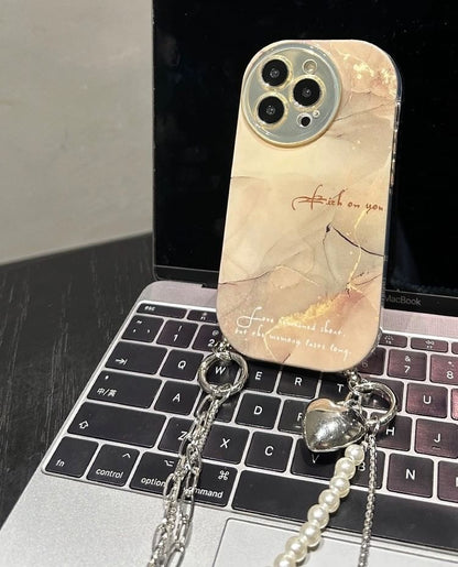 Marble Print Lanyard Phone Case