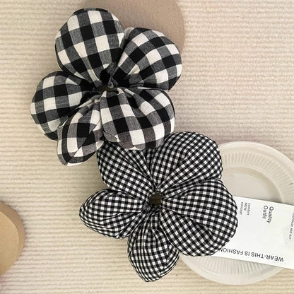 Gingham Floral Scrunchie