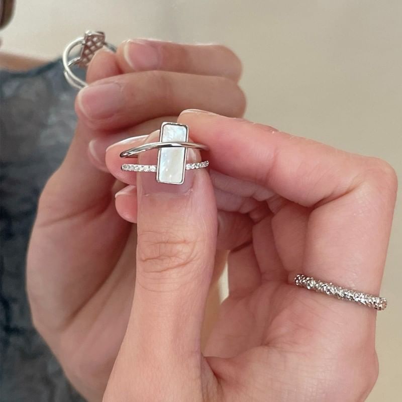 Geometric / Rhinestone Open Ring