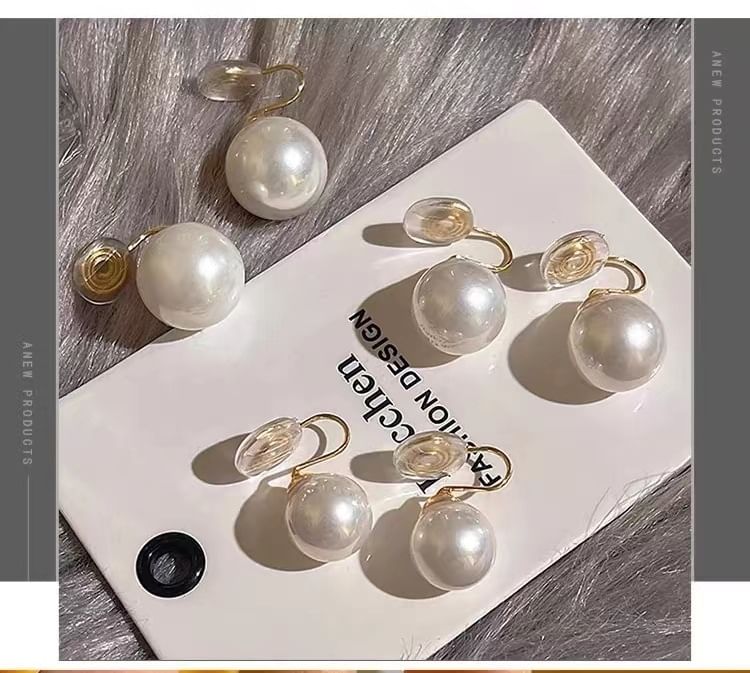 925 Sterling Silver Faux Pearl Drop Earring