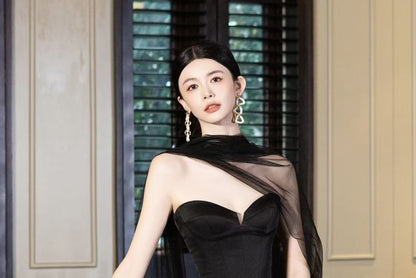 Strapless Floral Print Sheath Maxi Party Dress