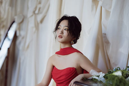 Evening Gown Ruched Strapless Plain Sheath Neckline