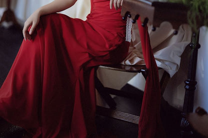 Evening Gown Ruched Strapless Plain Sheath Neckline