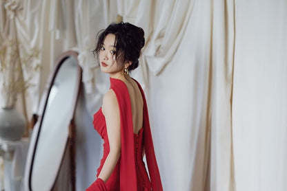 Evening Gown Ruched Strapless Plain Sheath Neckline