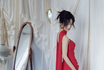 Strapless Neckline Plain Ruched Sheath Evening Gown