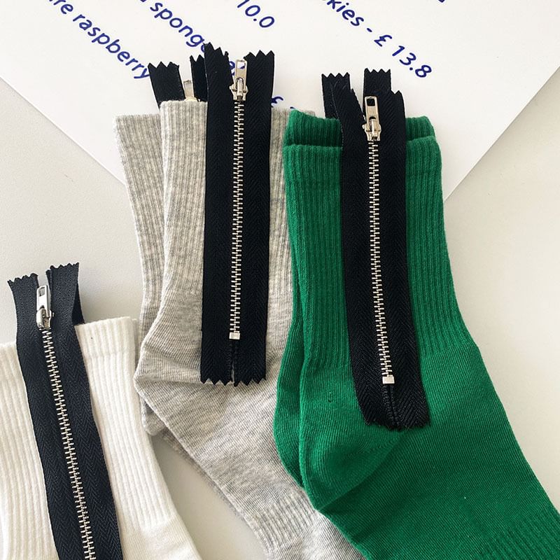 Zipped Crew Socks