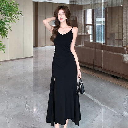 Spaghetti Strap Midi Dress with Open Front Cardigan