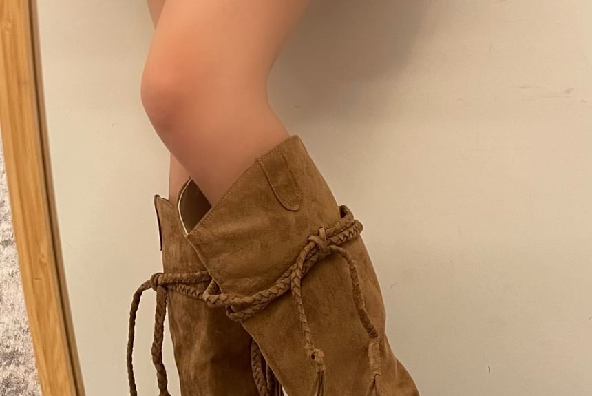 Platform Tassel Knee High Boots