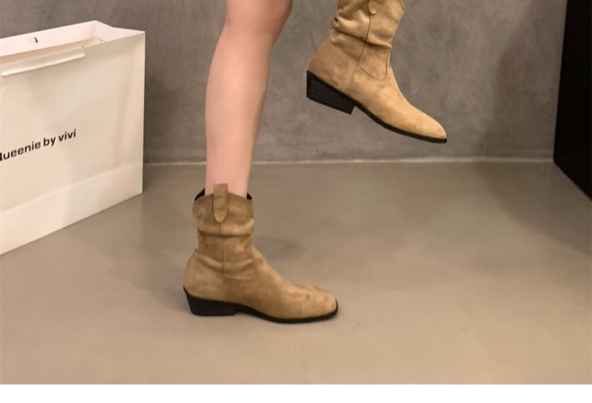 Cowboy Faux Suede Short Boots