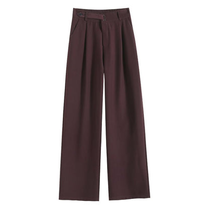 High Rise Plain Wide Leg Suit Pants