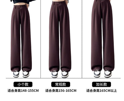 High Rise Plain Wide Leg Suit Pants