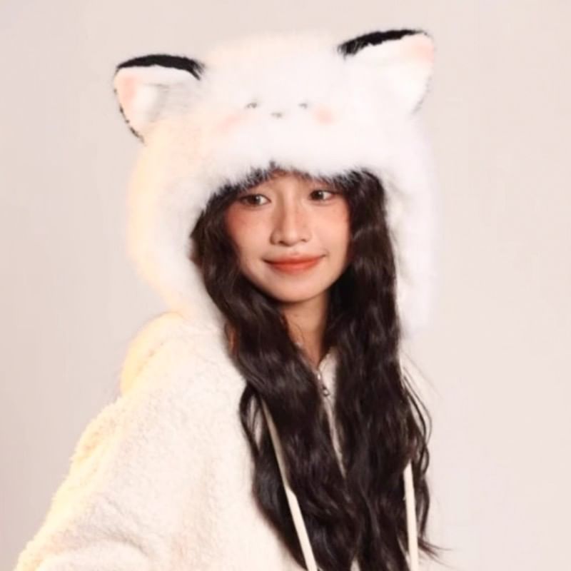 Animal Ear Chenille Trapper Hat