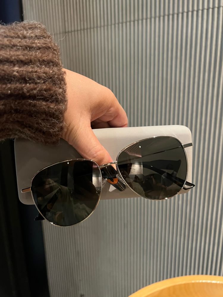Metal Frame Polished Sunglasses