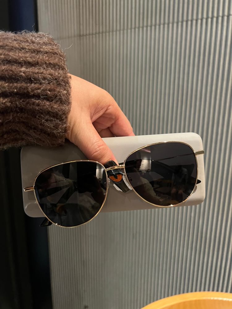 Metal Frame Polished Sunglasses