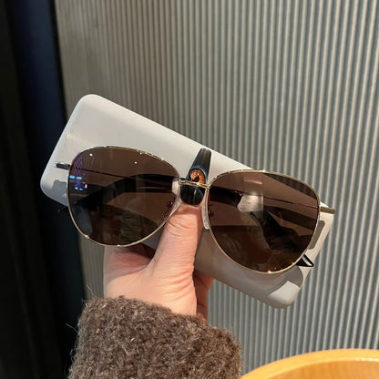 Metal Frame Polished Sunglasses