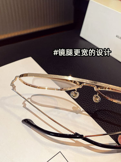 Double Bridge Metal Frame Eyeglasses Frame