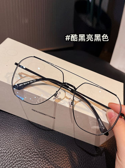 Double Bridge Metal Frame Eyeglasses Frame