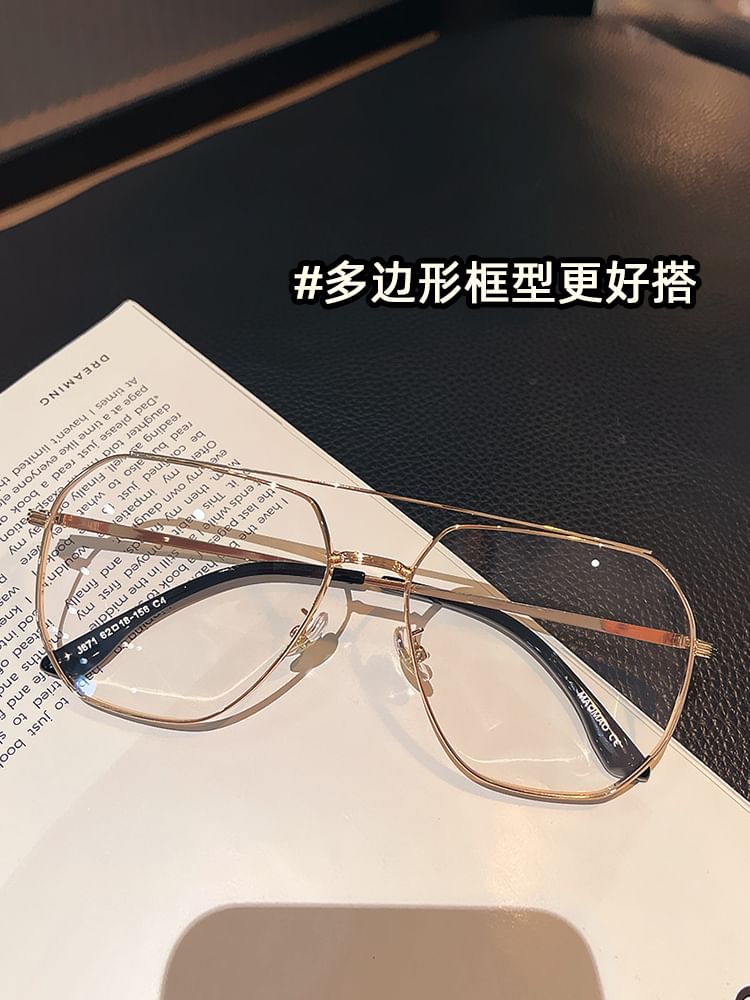 Double Bridge Metal Frame Eyeglasses Frame