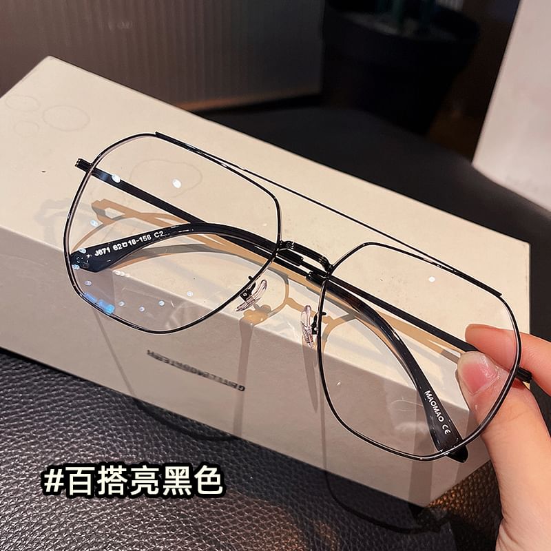 Double Bridge Metal Frame Eyeglasses Frame