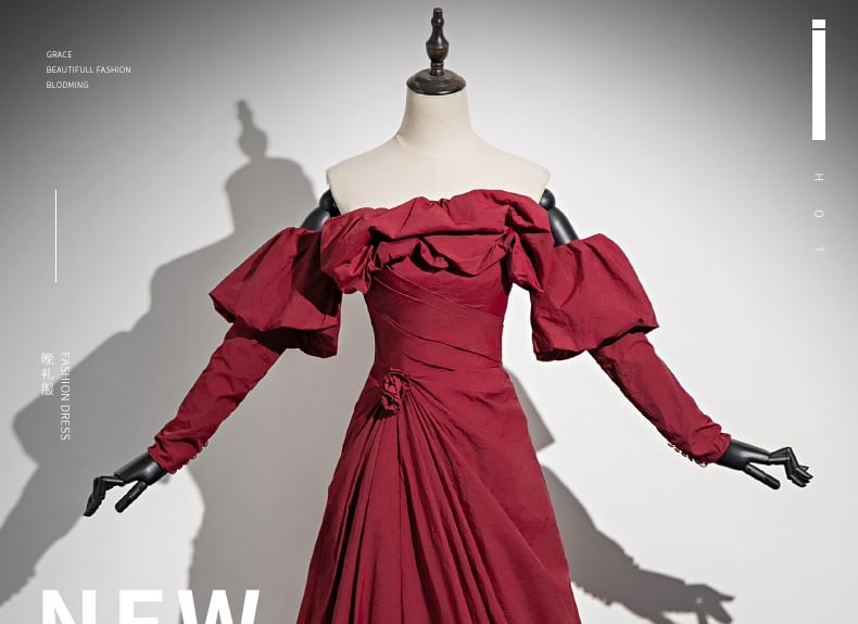 Strapless Evening A-Line Gown Plain