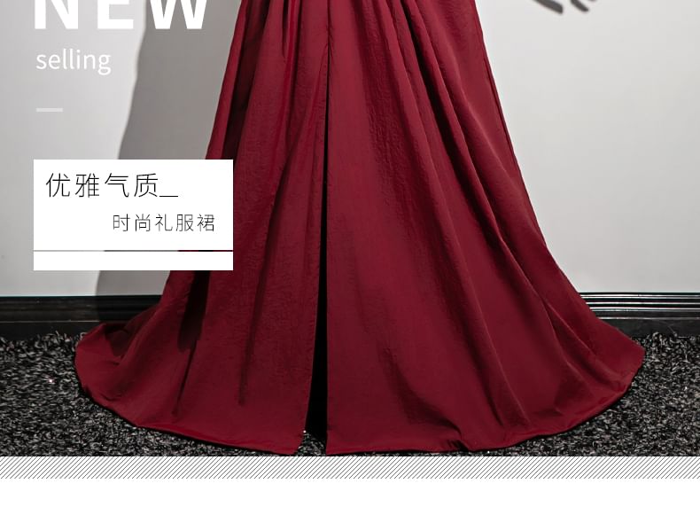 Strapless Evening A-Line Gown Plain