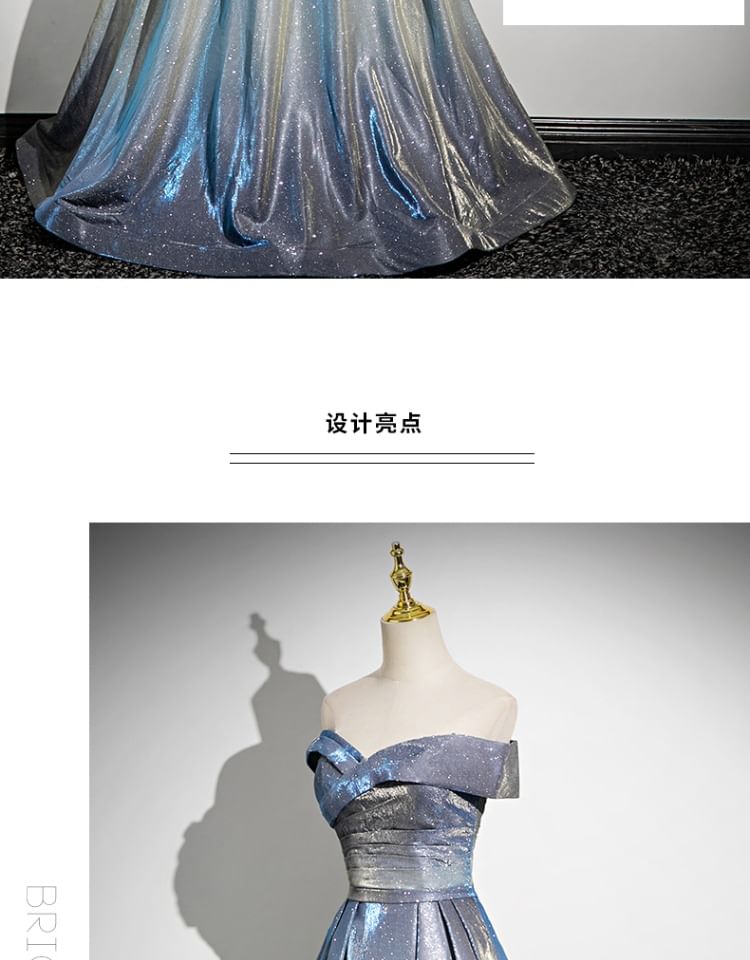 A-Line Strapless Gown Evening Glossy