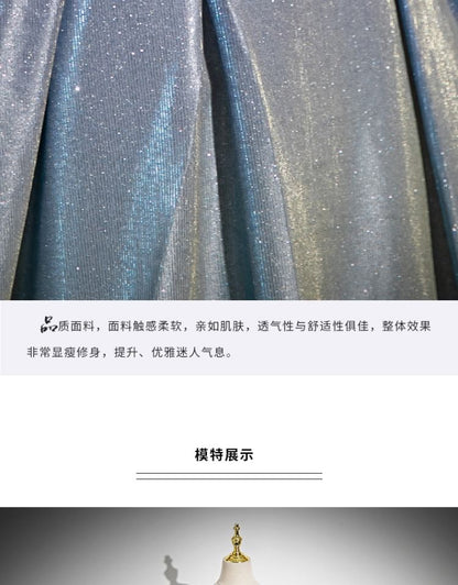 A-Line Strapless Gown Evening Glossy