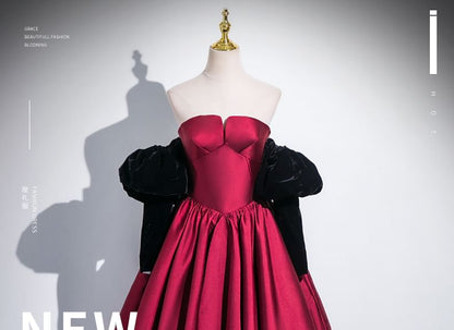 Strapless A-Line Evening Ball Gown