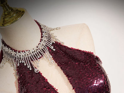 Sequin Sleeveless Gown Evening Sheath