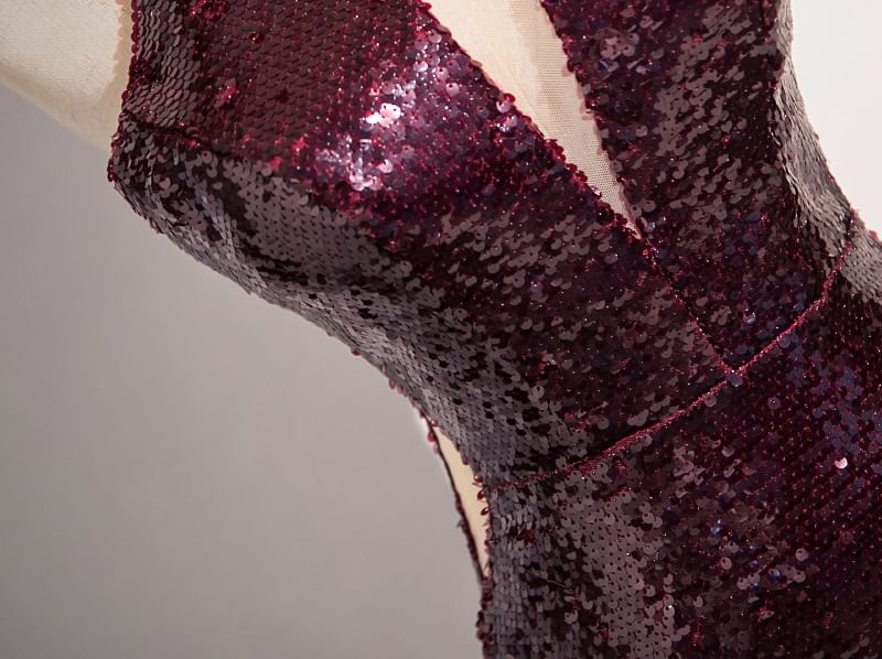 Sleeveless Sequin Sheath Evening Gown