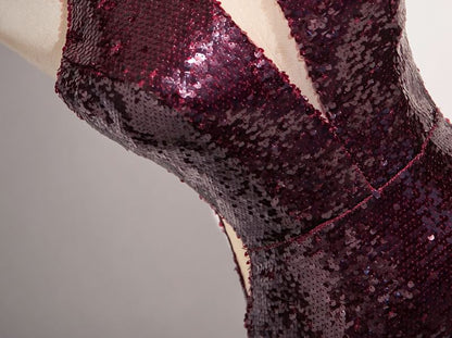 Sleeveless Sequin Sheath Evening Gown