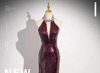 Sequin Sleeveless Gown Evening Sheath