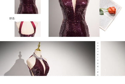 Sequin Sleeveless Gown Evening Sheath