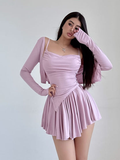 Camisole Set with Cardigan and Skorts
